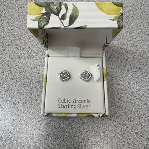 Cubic Zirconia Sterling Silver Earrings